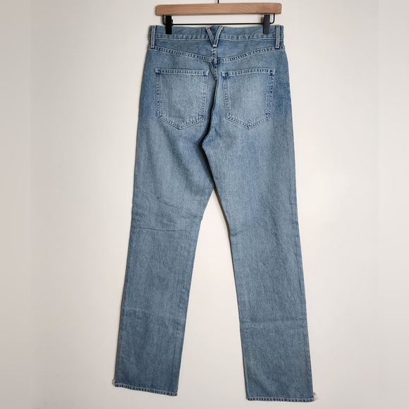 Veronica Beard Dylan Full Length High-rise Straight Step Hem Blue Jeans Size 28 - Picture 9 of 14